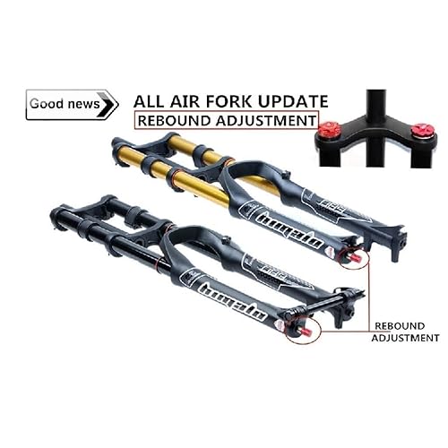 MZP MTB Bike Front Fork 26 27.5 29 Inch Double Shoulder Control Downhill Suspension DH Air Pressure Straight Tube Ultralight Bicycle Shock Absorber Re MZP E-Bike Front Fork 26\" MTB Disc Brake Bike 1-1⁄8\" Steerer