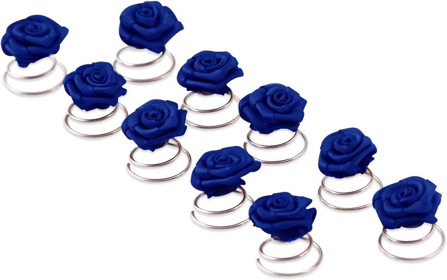 10 Rose Curlies - Bridal Hair Accessory - Curlie - Hair Accessory - 10RC - Blue