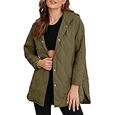 EVALESS Long Jackets for Women Fashion 2025 Winter Coat for Women Business Casual Diamond Quilted Hooded Lightweight Jackets