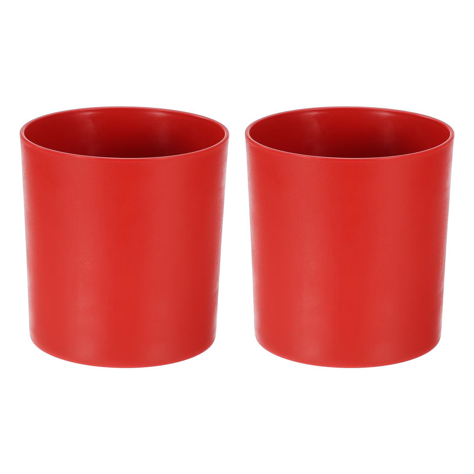 M METERXITY 2-Pack Plastic Plant Pots, 7 Inch Plastic Planters Round Flower Planter Containers Flower Pots for Indoor/Outdoor/Garden, Plant Holder [Red]