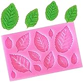 Dong Huang 3pcs 3D Small Leaf Molds Silicone for Sugar Paste, Chocolate, Fondant, Butter, Resin, Polymer Clay, Wax, Soap, Crafting Projects and Cake Decoration Decorating