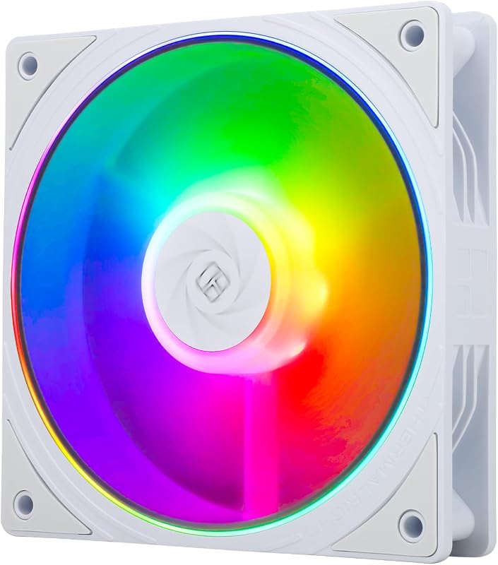 Ventoinha de CPU TL-S12W-S de 120mm com carcaça ARGB, conector PWM de 4 pinos, ventoinha silenciosa de computador com rolamento S-FDB, até 1500rpm (pack de 3)