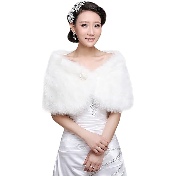 Lopen Naast Je Rode Faux Fur Bruiloft Wrap Winter ... - Vicedeal