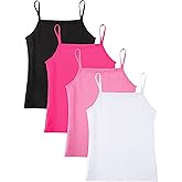 SATINIOR 4 Pieces Girls Dance Tank Top Sleeveless Spaghetti Strap Crop Tank Top for Dancewear