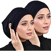 Hophor Women Slouchy Beanies Cap Soft Hijab Cap Under Scarf for Women Muslim Jersey Hijab Undercaps