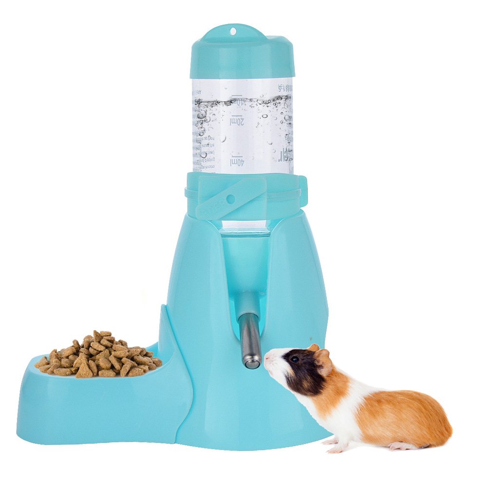 ShareWe Automatic Pet Water Dispenser Bottle for Hamsters Rats Guinea Ferrets Rabbits Small Animals (80ml, Blue)