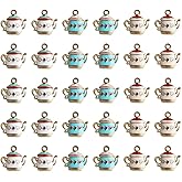 Yukfhgt Creative Enamel Teapot Charms 30 Pcs Alloy Kettle Charms Coffee Tea Kettle Pot Charms for DIY Jewelry Necklace Key Chain Bracelet Making Accessory