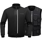 RIDEIRON Winter Motorcycle Jacket with CE Armor, 3-in-1 Riding Jacket with Removable Vest, All-Season Biker Racing Gear L