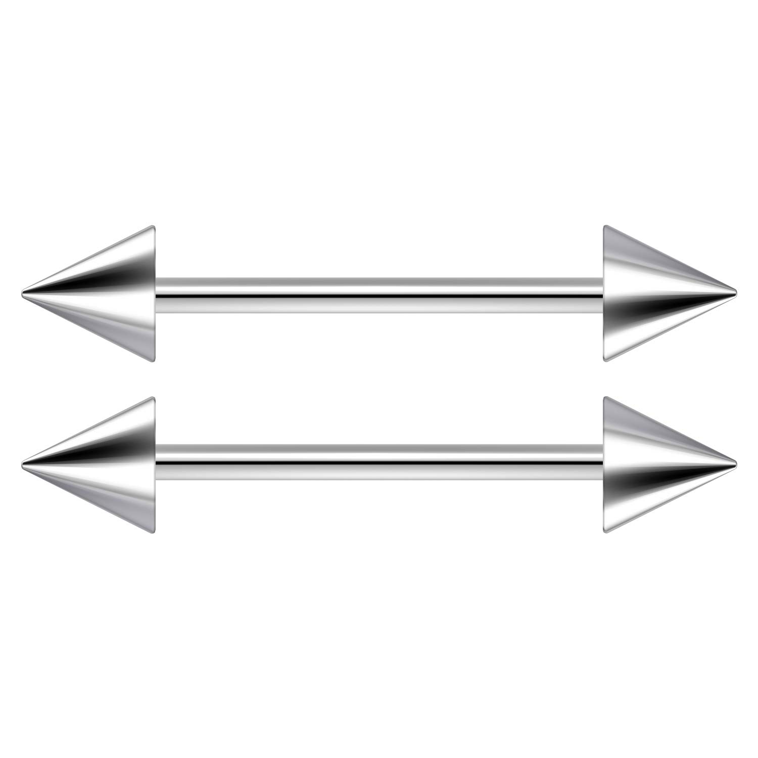 Bling Piercing 2pc 0.8mm 20g Barbell Cartilage Earring Stud Vertical Anti Tragus Triple Forward Helix Bar 316L Surgical Steel Lobe 3mm Ball - 10mm