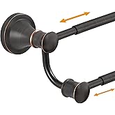 Hoimpro Adjustable Retractable 15-27 Inches Stainless Steel Bathroom Towel Bar, Bathroom Accessories Bath Hotel Double Towel 