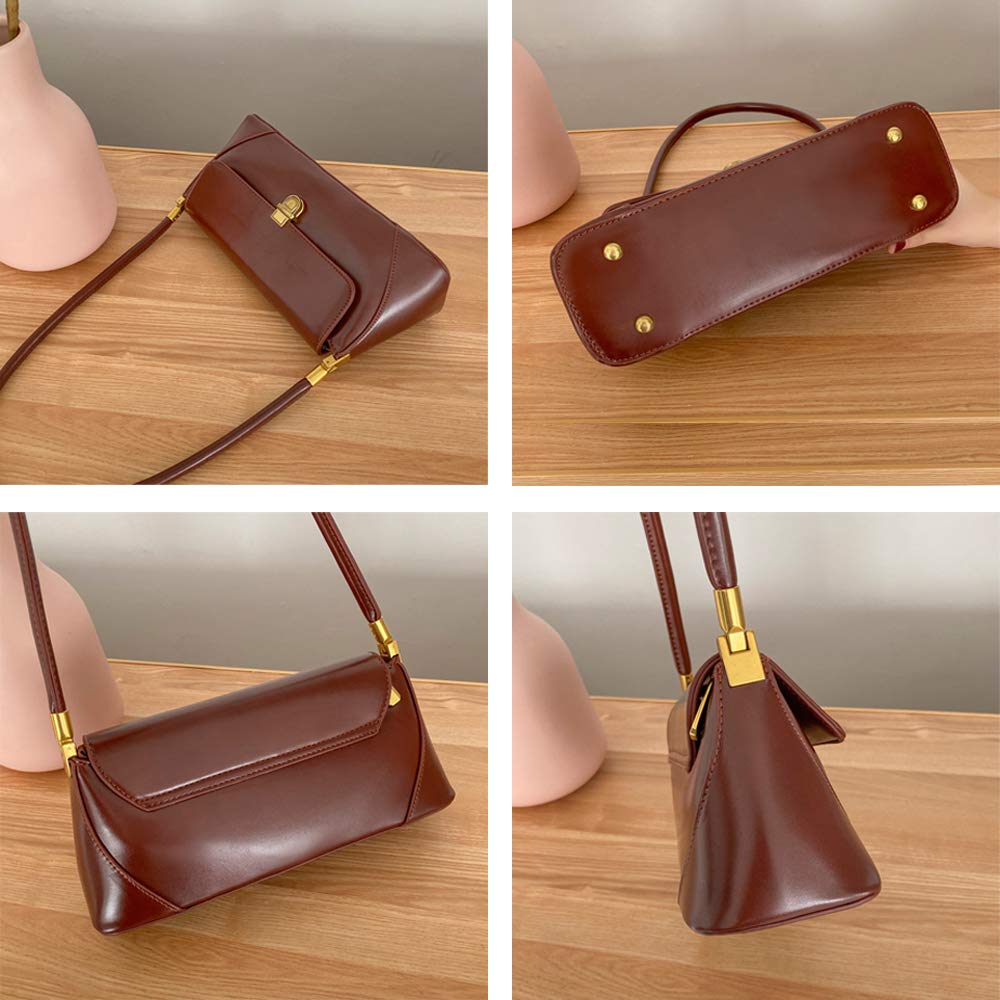 zhongningyifeng Women's Handbag, Small, Shoulder Bag, Leather, Water Repellent, Lightweight, Horizontal, Compact, Formal Bag