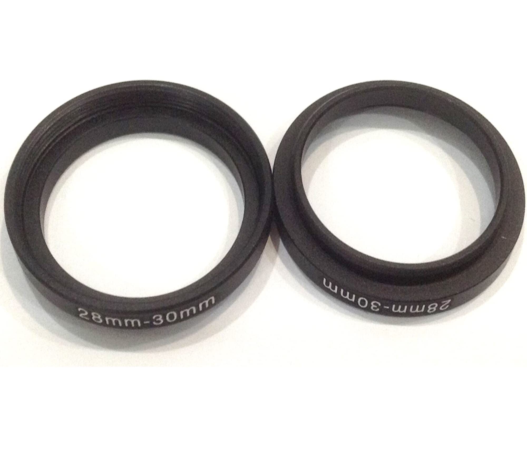 2x Size 28-30mm Digital Camera Lens Step Up Rings Screw Adapter D-SLR Video Connect-or Black Color 28mm To 30mm Filter Circle Diameters Holder Film Connector 28-30 Focus Photography Parts Accessories