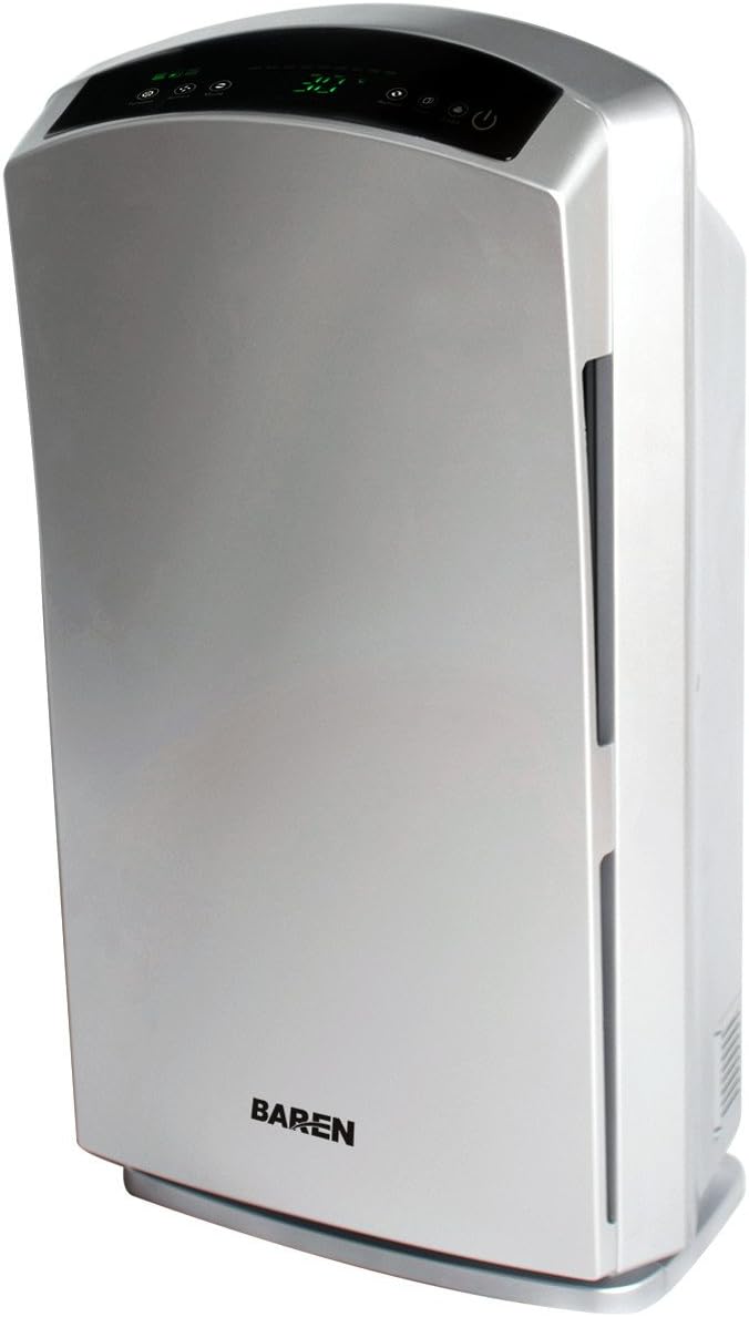 Baren B H03 Si Luftreiniger 46m Mit Sensor Und Hepa Aktivkohle Fotokatalyse Filter Ionisator Uv Licht Ozongenerator Silber Amazon De Baumarkt