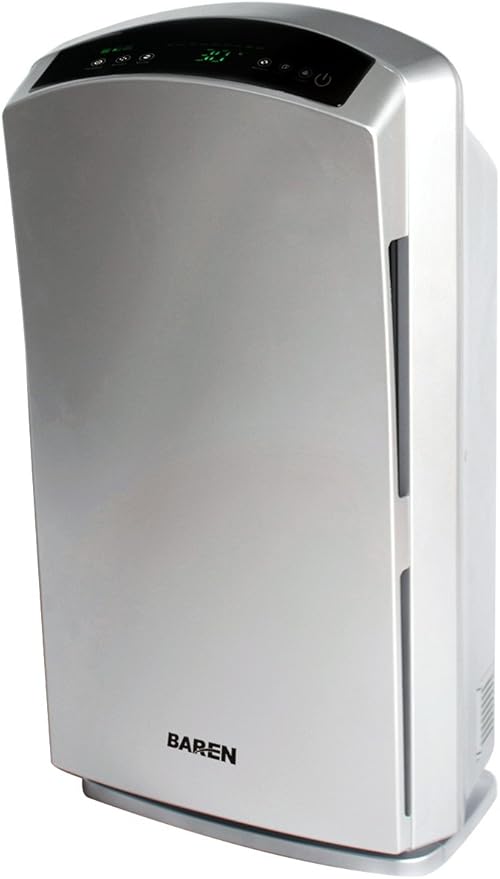 Baren B H03 Si Luftreiniger 46m Mit Sensor Und Hepa Aktivkohle Fotokatalyse Filter Ionisator Uv Licht Ozongenerator Silber Amazon De Baumarkt