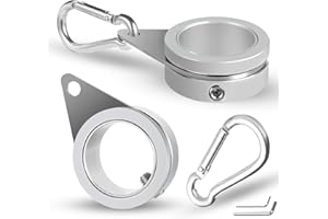 Anovo Flag Pole Rings, Flagpole Rings Aluminum Alloy 360° Rotating Anti Wrap Flag Mounting Spinning Ring Clips for 0.75-1.02 Inch Diameter Flagpole(1 Inch -Pack of 2, Matte Silver)