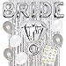 Yolo Products Retro Bachelorette Party Decorations Kit Silver - Bridal Shower Supplies - Hen Party - 28 Pieces in Total - Bride Tribe Flash Tattoos – Bride Letter Foil Balloons – and Much More