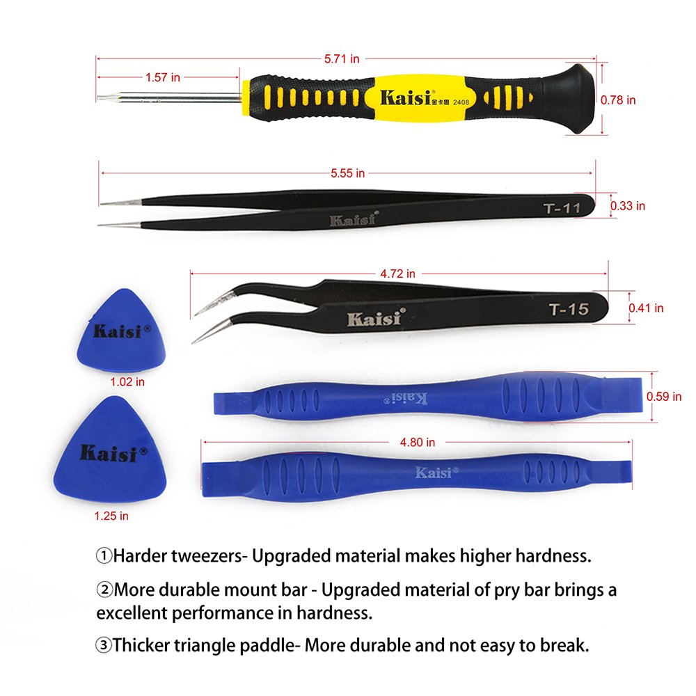 Kaisi 16-Piece Precision Screwdriver Set Repair Tool Kit for iPad, iPhone & Other Devices (Kaisi 16 Piece)