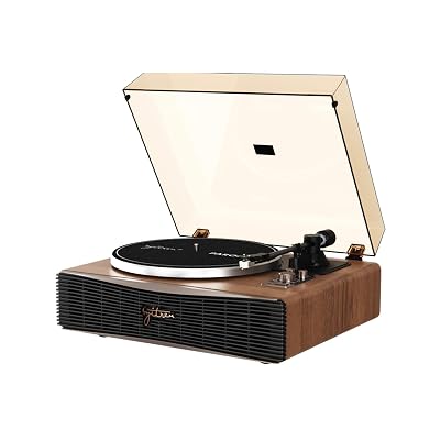 Syitren Paron Record Player Vintage Turntable for Vinyl Records with Built-in Speakers Bluetooth Retro Phonograph Wood Walnut