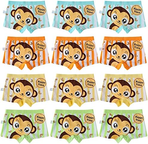 USex Sense Toddler Little Boys' Boxer Brief 12-Pack Cotton Underwear 6-8 Year
