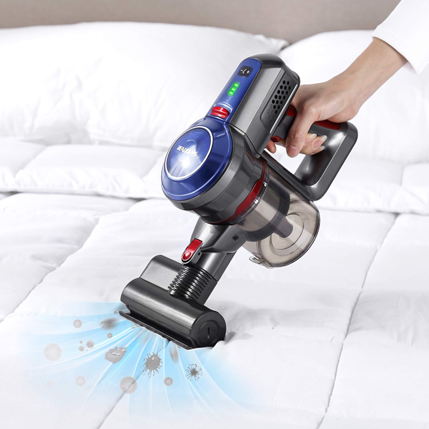Amazon.de BEAUDENS Akku Staubsauger, 2 in 1 Kabellose Staubsauger mit 17Kpa Leistungsstarke