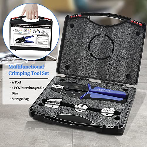 Crimping Tool Set Qibaok Ratcheting Wire Crimper Tool with 4 PCS