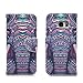 Samsung Galaxy S7 Edge Case,JinLi Printed Pattern Filio Wallet Cellphone Book Protective Cover Designed with Credit Card Slot and Money Holder and Kickstand for Hands Free video (elephant)