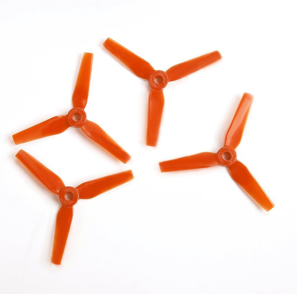 DALPROP 2 Pairs T3032 3032 3-Blade Propeller 3 inch Triblade Props compatible with 1306/1407 Brushless Motor for 130mm FPV Quadcopters Multicopters (Orange)
