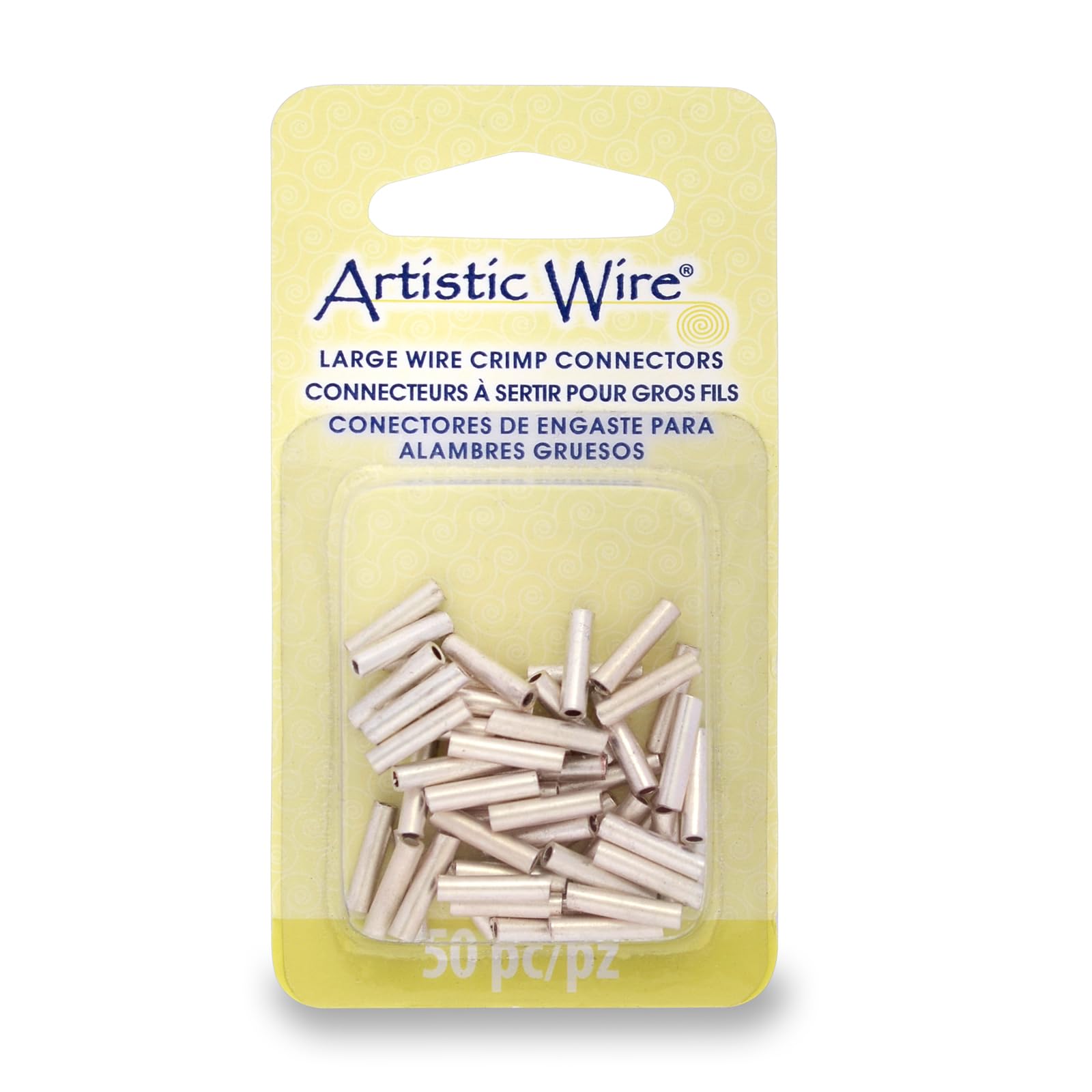 Artistic Wire Large Gauge Crimp Tubes, Tarnish Resistant Silver Plated, for 16 ga Wire, ID 1.5 mm / .059 in, 50 pc — image 1