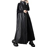 ellazhu Women's Coats Vest Outerwear Mock Neck Sleeveless Side Pockets Oversized Maxi Hem GZ709 A