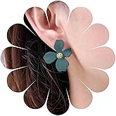 Andelaisi Boho Acrylic Flower Earrings Vintage Resin Flower Studs Earrings Acrylic Flower Floral Earrings Bridal Flower Petal Earrings Jewelry for Women