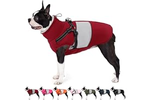 AOFITEE Dog Coat, Waterproof Dog Jacket Winter, Dogs Coat with Harness Built in, Warm Dogs Puffer Jacket with Zipper, Reflective Pet Snowsuit Sweater for Dachshund, French Bulldog, Boston Terrier, M