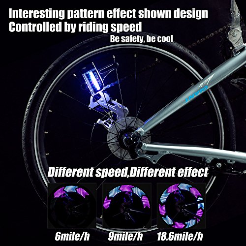 DAWAY LED Bike Wheel Lights A12 Waterproof Cool Bicycle Tire Light (2