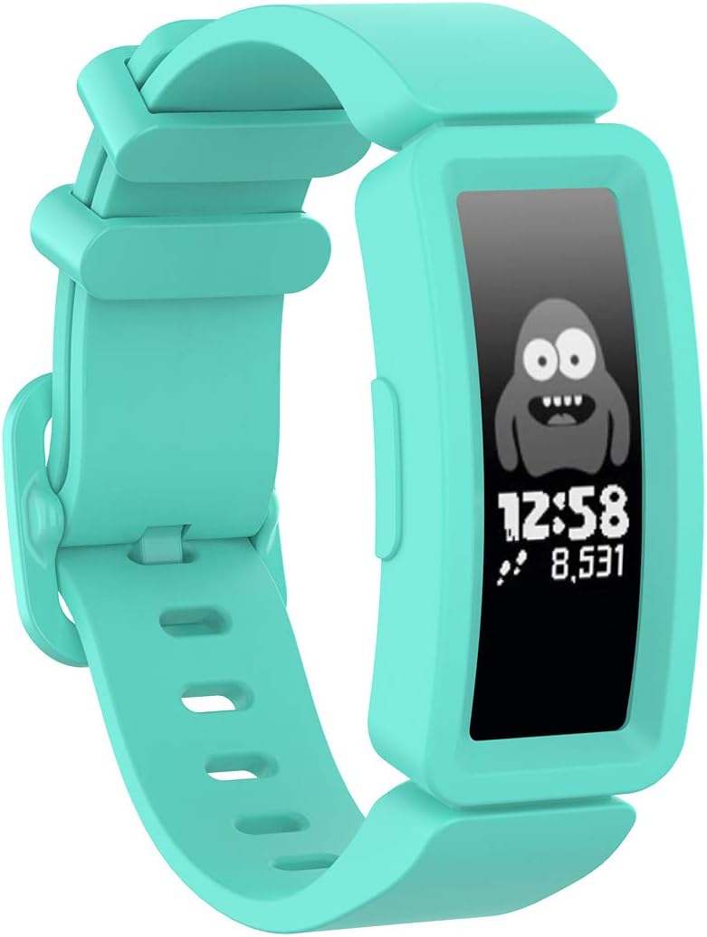 Turnwin Compatible with Fitbit Ace 2 Kid's Band Silicone Water Resistant Fitness Watch Strap for Fitbit Inspire/Inspire hr (Teal)