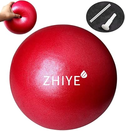 ZHIYE Mini Pilates Ball 25cm PVC Anti Slip Core Stability Fitness Ball Red