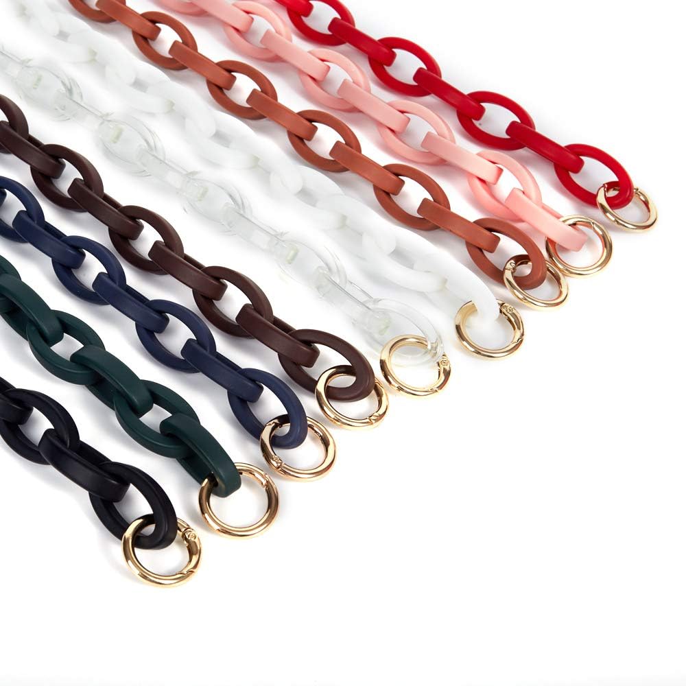 Xiazw Short Resin Bag Purse Handle Strap Replacement，Bag Decoration Chain，Bag Accessories Charms (Red)