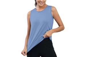 KevaMolly Workout Tank Tops for Women UPF50+ Breathable Athletic Running Shirts Sleeveless Tank Yoga Tops with Slit