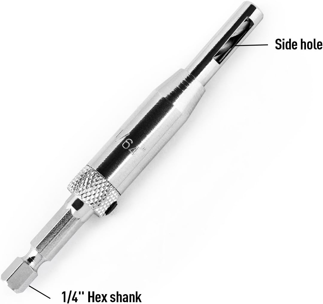 QWORK® 4 Pcs Self Centering Clic Change Door Hinge Drill Bit Set, 5/64", 7/64", 9/64", 11/64" - Image 4
