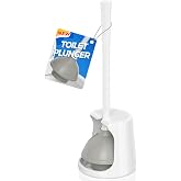 Toilet Plunger with Holder, Plungers for Bathroom Heavy Duty for 5.3-inch Toilet Drain, Toilet Plunger and Holder Combo for Bathroom Cleaning