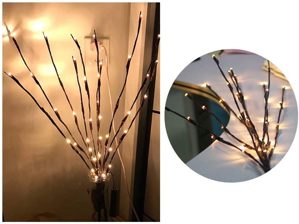 Lunir New LED Tree Light Home Modern Art Decor Vase Lamp Battery Light Desk Lamps