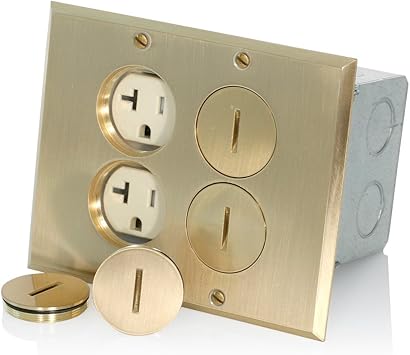 Leviton 35249 Tfb 2 Gang Duplex Receptacle Floor Box Assembly