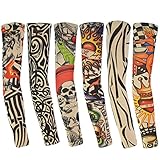 Dxhycc 6pcs Temporary Fake Slip on Tattoo Arm Sleeves Stockings