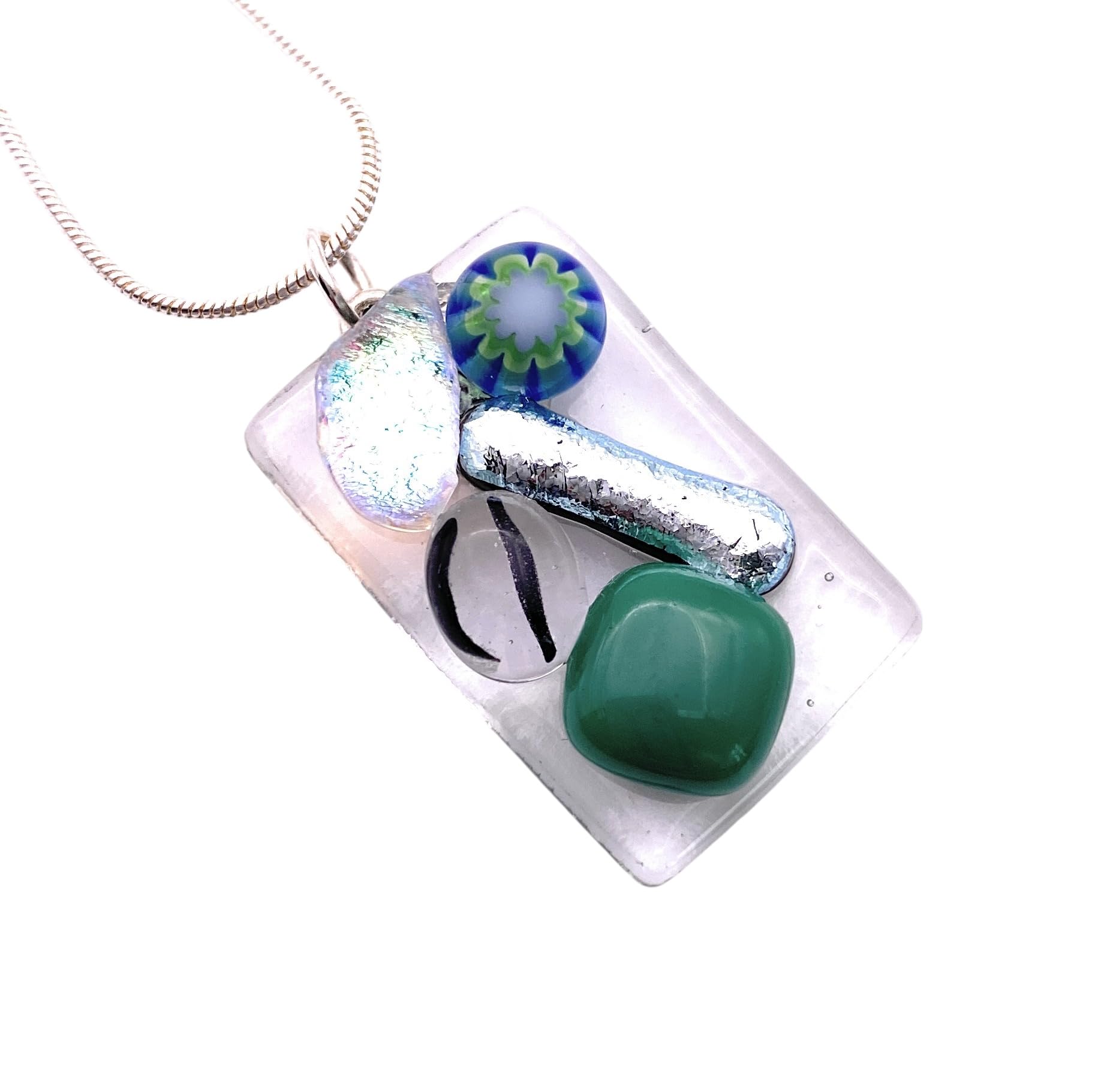 Sale, Glass Pendant, Dichroic Glass Pendant, Handmade Glass Pendant, Mosaic Pendant - 3cm x 2cm