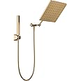 DELTA FAUCET 10-inch Raincan Shower Head and Hand Held Shower Combo, Gold Square Shower Head, Rainfall Shower Head, Hand Shower, High Pressure Shower, 1.75 GPM Flow Rate, Champagne Bronze 75527-CZ