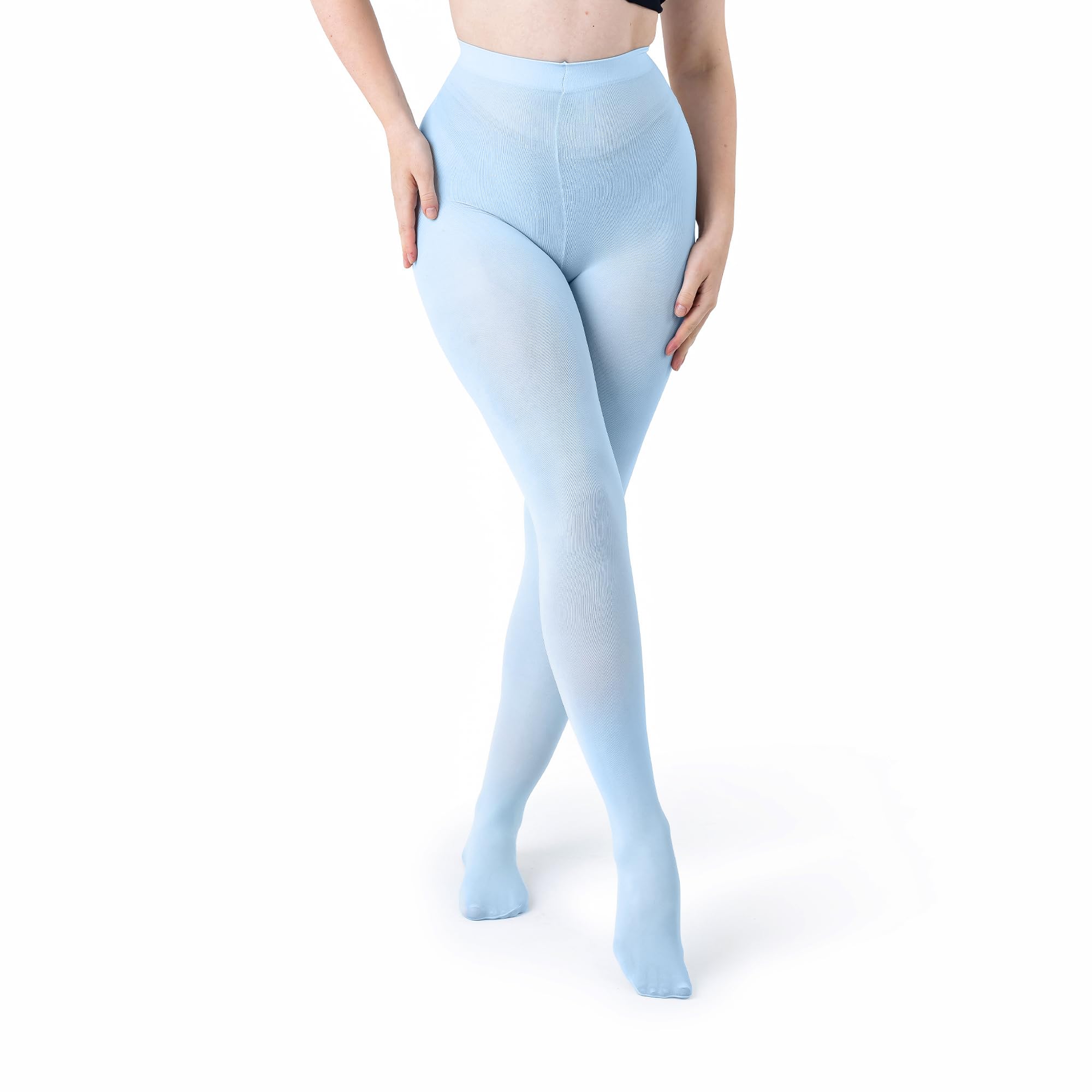 Photo 1 of Silky Toes Opaque black tights for women Microfiber Comfort Tights- 1 Per Pack (E, Light Blue)