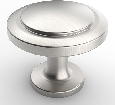 FURNIWARE 12pk Brushed Satin Nickel Cabinet Knobs Door Drawer Hardware 1-1/4"