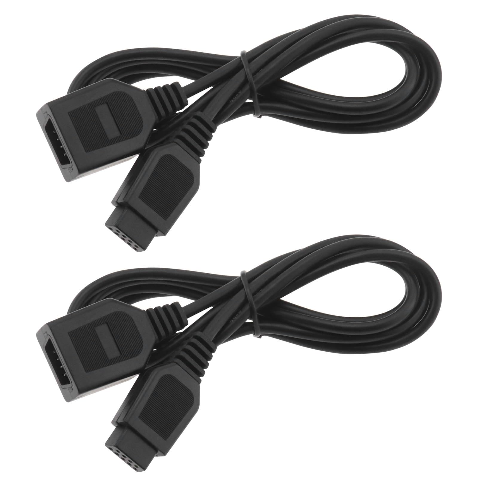 YINETTECH 2pcs 9 Pin Games Console Extension Cable The Main System Controller 1.8M Extension Compatible with Sega 2 Generation Compatible with GENESIS Host