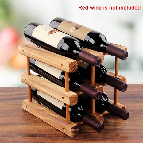 Wooden Wine Rack Diy Assemble Gift Display Cabinet Countertop Home