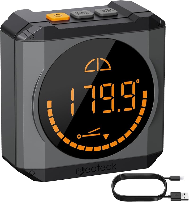 Neoteck Digital Angle Finder Level Protractor Bevel Gauge Magnetic Base LED