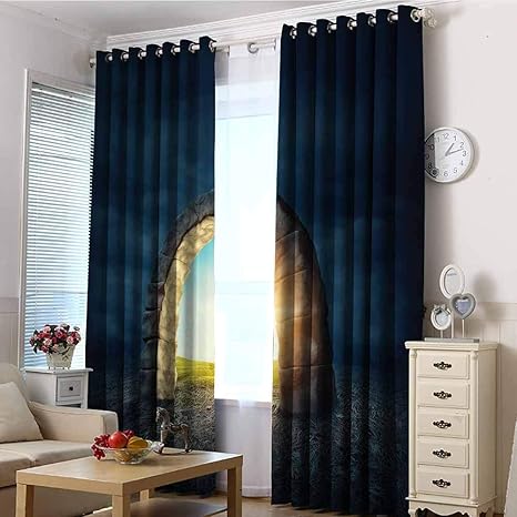 Amazon Co Jp Andytours ドア用カーテン 妖精のミステリアスな敷居デザイン コントラストのある場所 インスピレーションを与えるイラスト 寝室用遮光カーテン 幅72x長さ84インチ マルチカラー ホーム キッチン