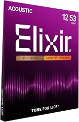 Elixir 11052 Strings 80/20 Bronze Acoustic Light .012-.053 NANOWEB Coating view 1